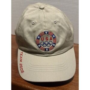 2008 USA Olympic Team Hat Dad Cap Beige Adjustable
